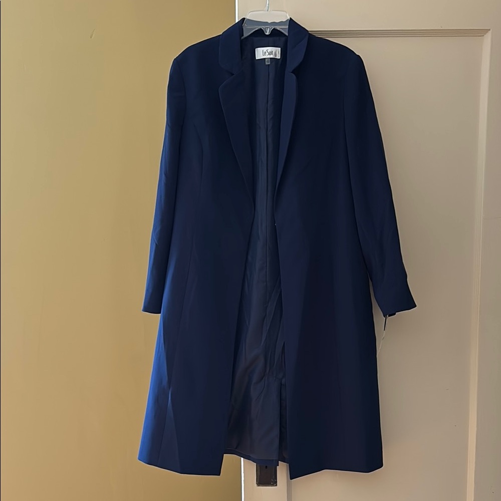 Le Suit Long Navy Blue Jacket